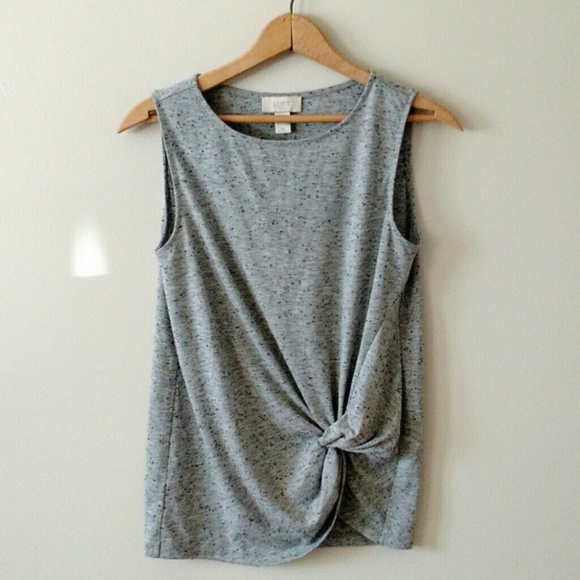 LOFT Tops - LOFT Sleeveless Knotted Tank Top Grey XS